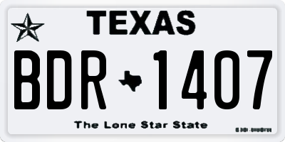 TX license plate BDR1407