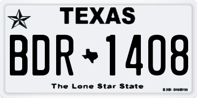 TX license plate BDR1408