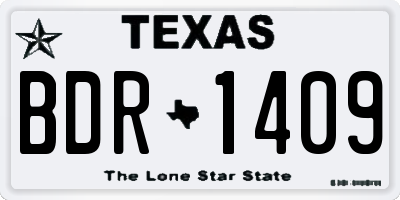 TX license plate BDR1409