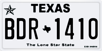 TX license plate BDR1410