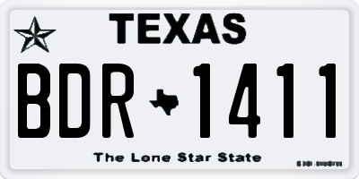 TX license plate BDR1411