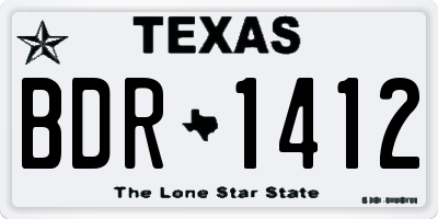 TX license plate BDR1412