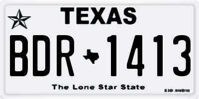 TX license plate BDR1413