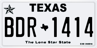 TX license plate BDR1414