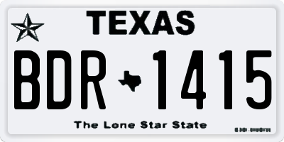 TX license plate BDR1415