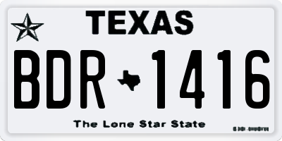 TX license plate BDR1416