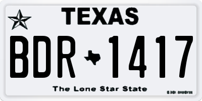 TX license plate BDR1417