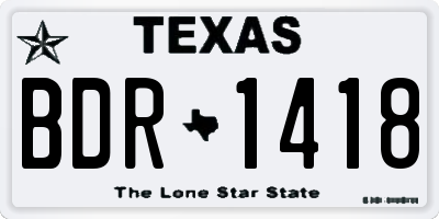 TX license plate BDR1418