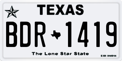 TX license plate BDR1419