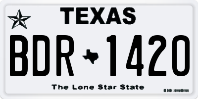 TX license plate BDR1420