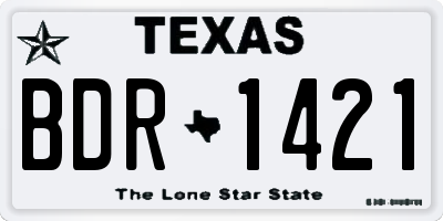 TX license plate BDR1421
