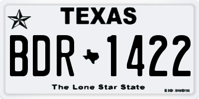 TX license plate BDR1422