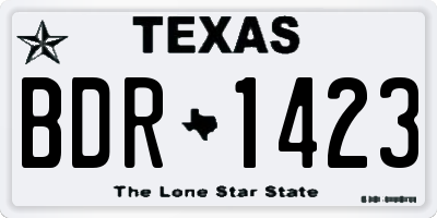 TX license plate BDR1423