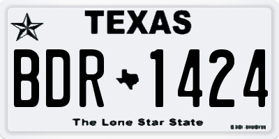 TX license plate BDR1424