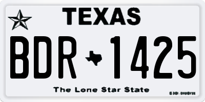 TX license plate BDR1425