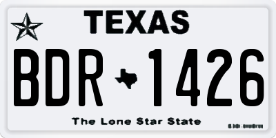 TX license plate BDR1426