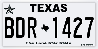 TX license plate BDR1427