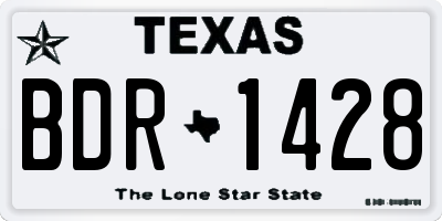 TX license plate BDR1428
