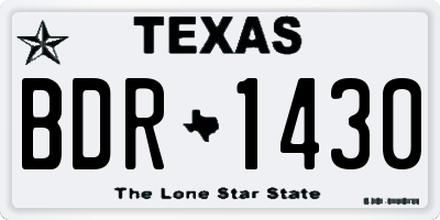TX license plate BDR1430