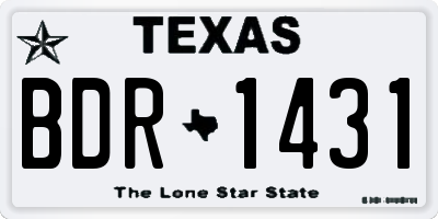 TX license plate BDR1431