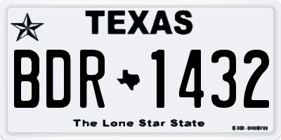 TX license plate BDR1432