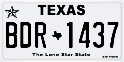 TX license plate BDR1437