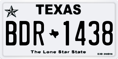 TX license plate BDR1438