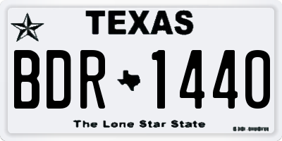 TX license plate BDR1440