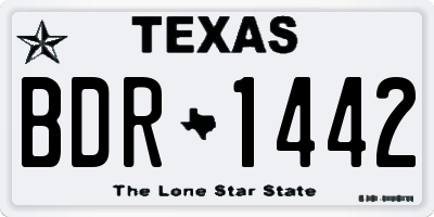 TX license plate BDR1442