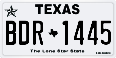TX license plate BDR1445