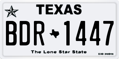 TX license plate BDR1447