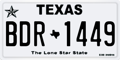 TX license plate BDR1449