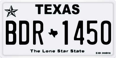 TX license plate BDR1450