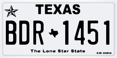 TX license plate BDR1451