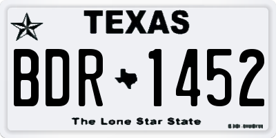 TX license plate BDR1452