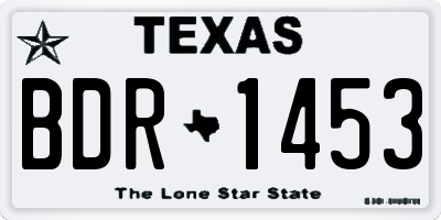 TX license plate BDR1453