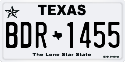 TX license plate BDR1455