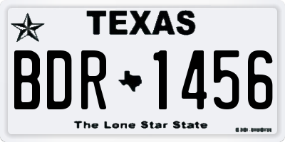 TX license plate BDR1456