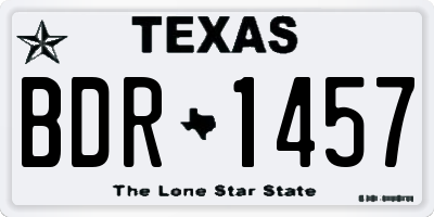 TX license plate BDR1457