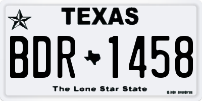 TX license plate BDR1458