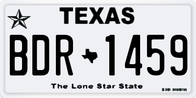TX license plate BDR1459