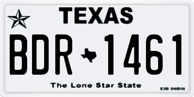 TX license plate BDR1461