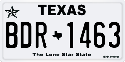 TX license plate BDR1463