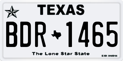 TX license plate BDR1465