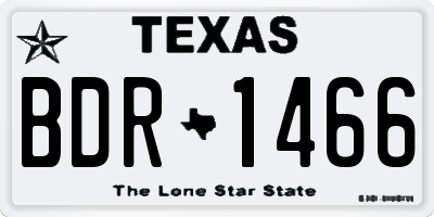 TX license plate BDR1466