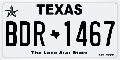 TX license plate BDR1467