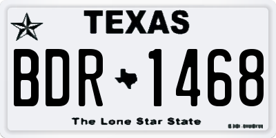 TX license plate BDR1468