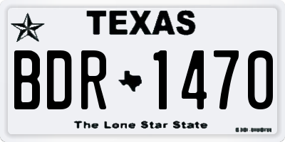 TX license plate BDR1470