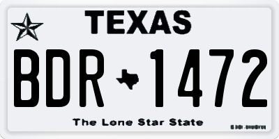 TX license plate BDR1472