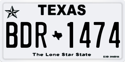 TX license plate BDR1474